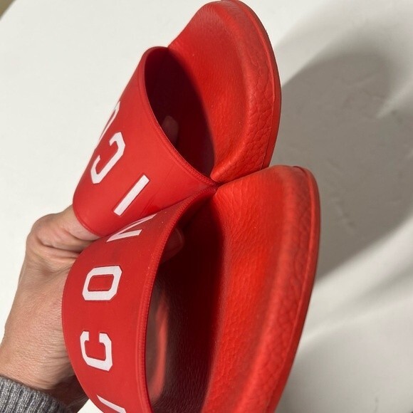 Dsquared2 Logo-Embossed Sliders in Red and White 38 - Picture 11 of 14